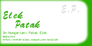 elek patak business card